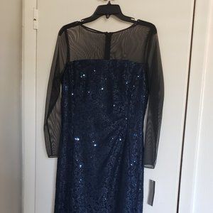 Sequence blue and black evening dress size 10